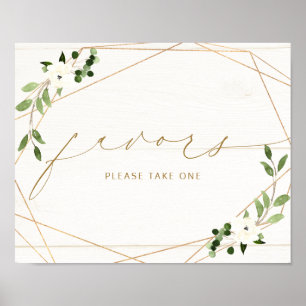 Poster Cadeaux de mariage pancarte géométrique floral asp