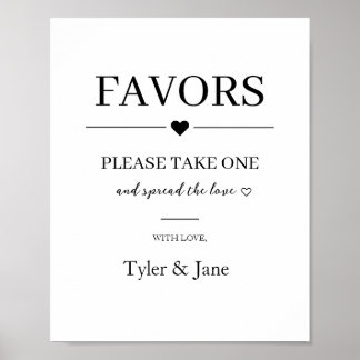 Poster Cadeaux de mariage personnalisés Panneau Noir & Bl
