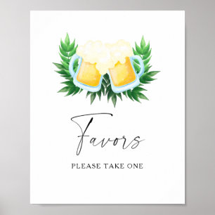 Poster Cadeaux de mariage pour bière veuillez en prendre