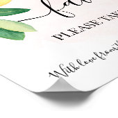 Poster Cadeaux de mariage rose Citrons Un prends s'il vou (Coin)