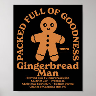Poster Cadeaux de Noël Homme en pain d'épices