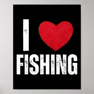 Poster Cadeaux de pêche pour enfants Je t'aime la pêche p