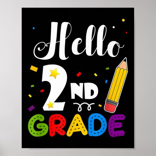 Poster Cadeaux de rentrée pour enseignants de 2e année (Devant)