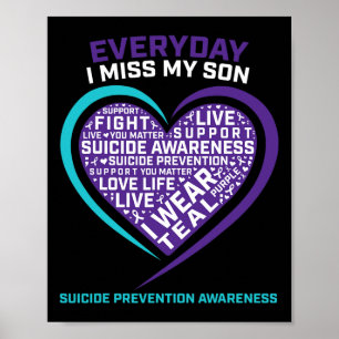 Poster Cadeaux de sensibilisation au suicide d'un fils en