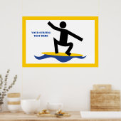Poster Cadeaux de surf, surfer sur sa planche de surf (Cuisine)