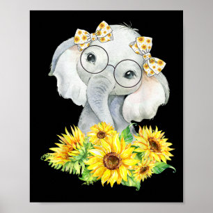 Poster Cadeaux de tournesol éléphant