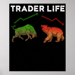 Poster Cadeaux de Trader d'Actions Trading de Jour Marché