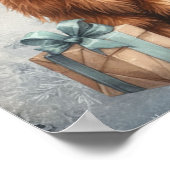 Poster Cadeaux de vache Highland bleue d'hiver (Coin)