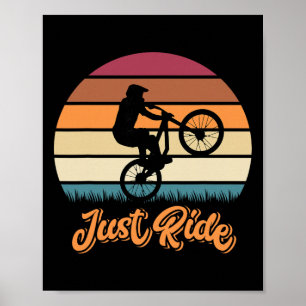 Poster Cadeaux de vélo de montagne Just Ride Mtb pour vél