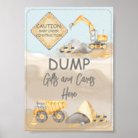 Cadeaux de vidage de Baby showers de construction