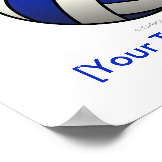 Poster Cadeaux d'équipe de volleyball - Bleu (Coin)