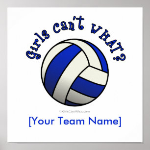 Poster Cadeaux d'équipe de volleyball - Bleu