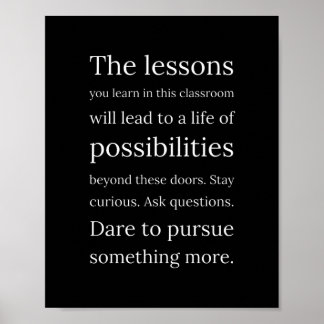 Poster Cadeaux d'oeuvres pour enseignant et devis de clas