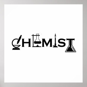 Poster Cadeaux drôles de chimie pour chimiste