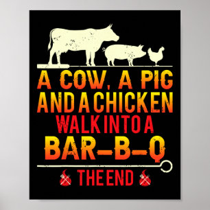 Poster Cadeaux drôles de maître de fumoir à viande de gri