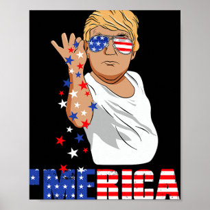 Poster Cadeaux drôles Trump Salt Merica Liberté 4 juillet