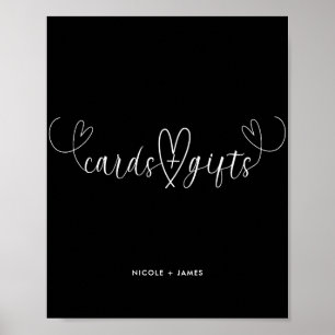 Poster Cadeaux et Cartes de Mariage Noir & Blanc Modern H