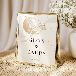 Poster Cadeaux et Cartes de Naissance Élégants en Or Stor