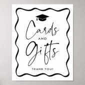 Poster Cadeaux et cartes d'études modernes Black Wavy Fra (Devant)