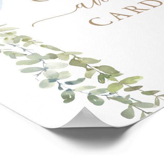 Poster Cadeaux et cartes Signe Bleu Ballons Baby shower g (Coin)