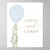 Poster Cadeaux et cartes Signe Bleu Ballons Baby shower g (Devant)