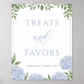 Poster Cadeaux et friandises de mariage Hydrangea Bleue (Devant)