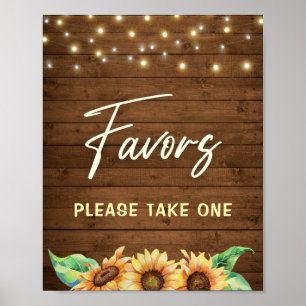 Poster Cadeaux Merci De Prendre Un Tournesol Rustique Fêt