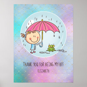 Poster Cadeaux mignons BFF Besties Kawaii pour filles et