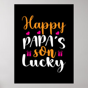 Poster Cadeaux Papa Fils heureux de Papa Lucky