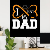 Poster Cadeaux papa | J'aime mon père (Bureau à domicile)