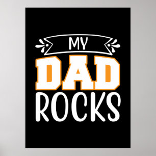 Poster Cadeaux papa   Mon père Rocks