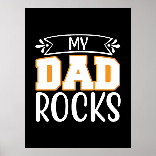 Poster Cadeaux papa | Mon père Rocks (Devant)