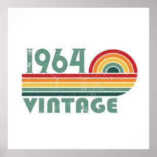 Poster Cadeaux personnalisés soixante vintages 60e annive