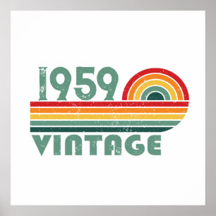 Poster Cadeaux personnalisés vintages 65e anniversaire