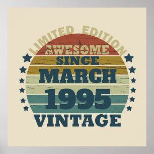 Poster Cadeaux personnalisés vintages de 30e anniversaire