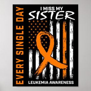 Poster Cadeaux Perte De Soeur Orange Leucémie Sensibilisa