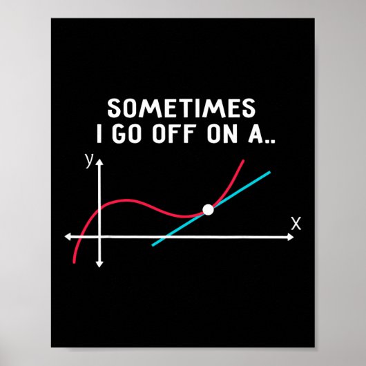 Poster Cadeaux pour prof de maths - Parfois je pars sur u (Devant)
