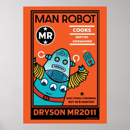 Poster Cadeaux Robot Pour Anniversaire Ou Mariage (Devant)