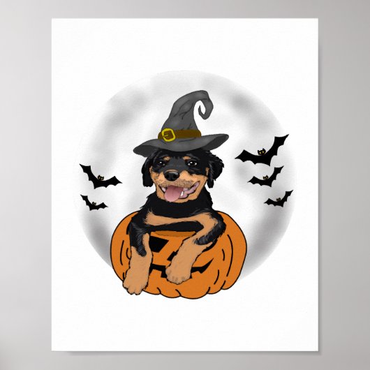 POSTER CADEAUX ROTTWEILER HALLOWEEN (Devant)
