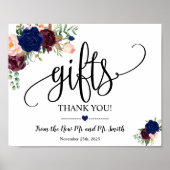 Poster Cadeaux signe douche mariage réception marine bord (Devant)