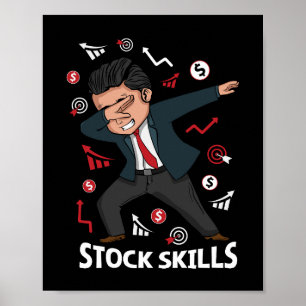 Poster Cadeaux stock Trader Hommes Compétences de trading