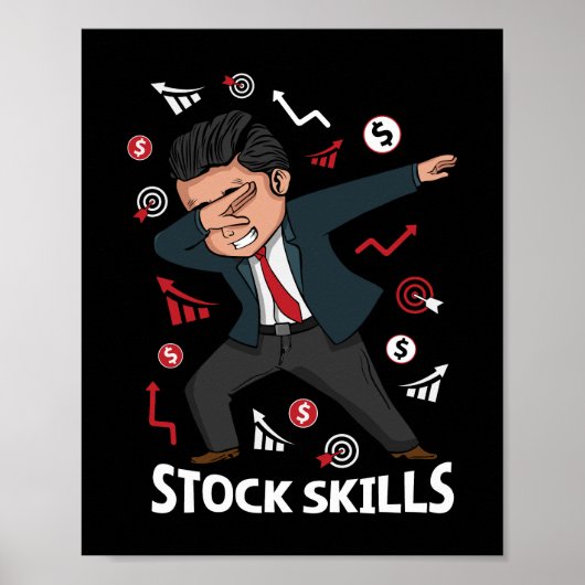 Poster Cadeaux stock Trader Hommes Compétences de trading (Devant)