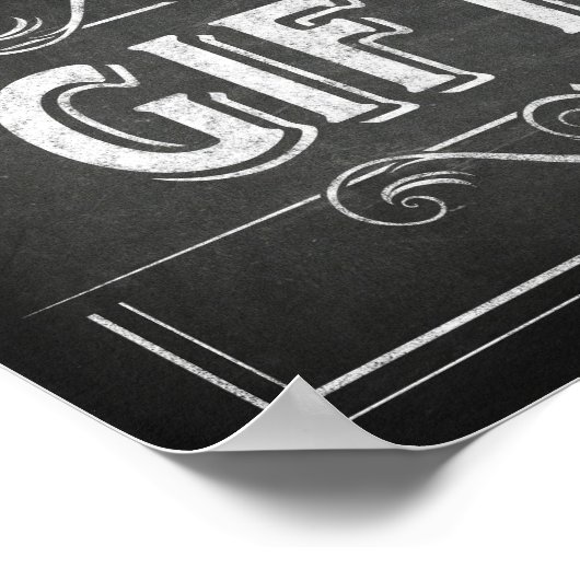 Poster CADEAUX Style de calque Signe Imprimer (Coin)