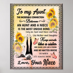 Poster Cadeaux Tantes Lettre À Ma Tante Amour De La Niè