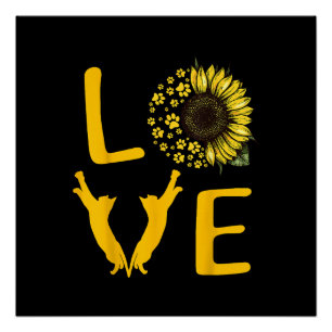 Poster Cadeaux tournesol pour chats pour amateurs de chat