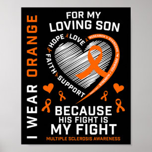 Poster Cadeaux Vêtements Orange Fils Sclérose en plaques 