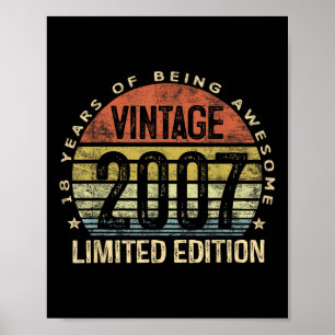 Poster Cadeaux vintages 2007 Édition limitée 18 ans 18t