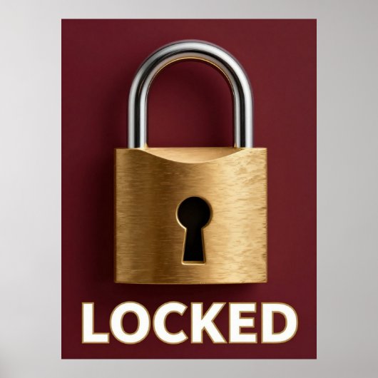 Poster Cadenas doré de luxe LOCKED Mode (Devant)