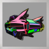 Poster Cadillac coloré (Devant)