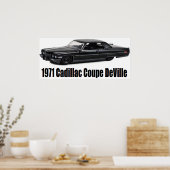 Poster Cadillac Coupe DeVille Lowrider 1971 (Cuisine)
